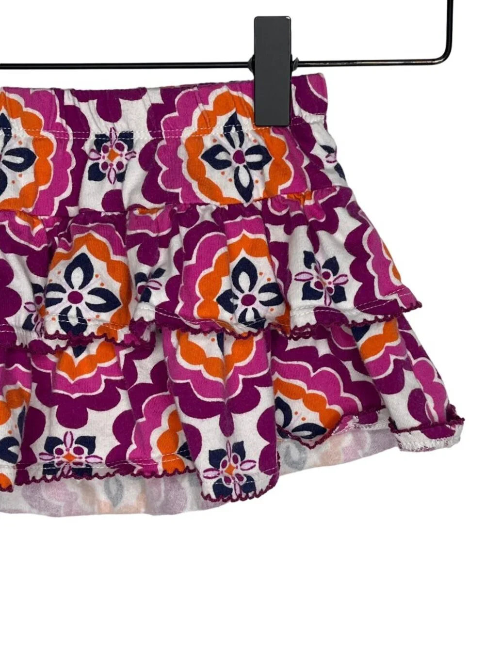 Gymboree Girls 12-18 Months Tiered Ruffle Skirt Purple Pink Boho Floral